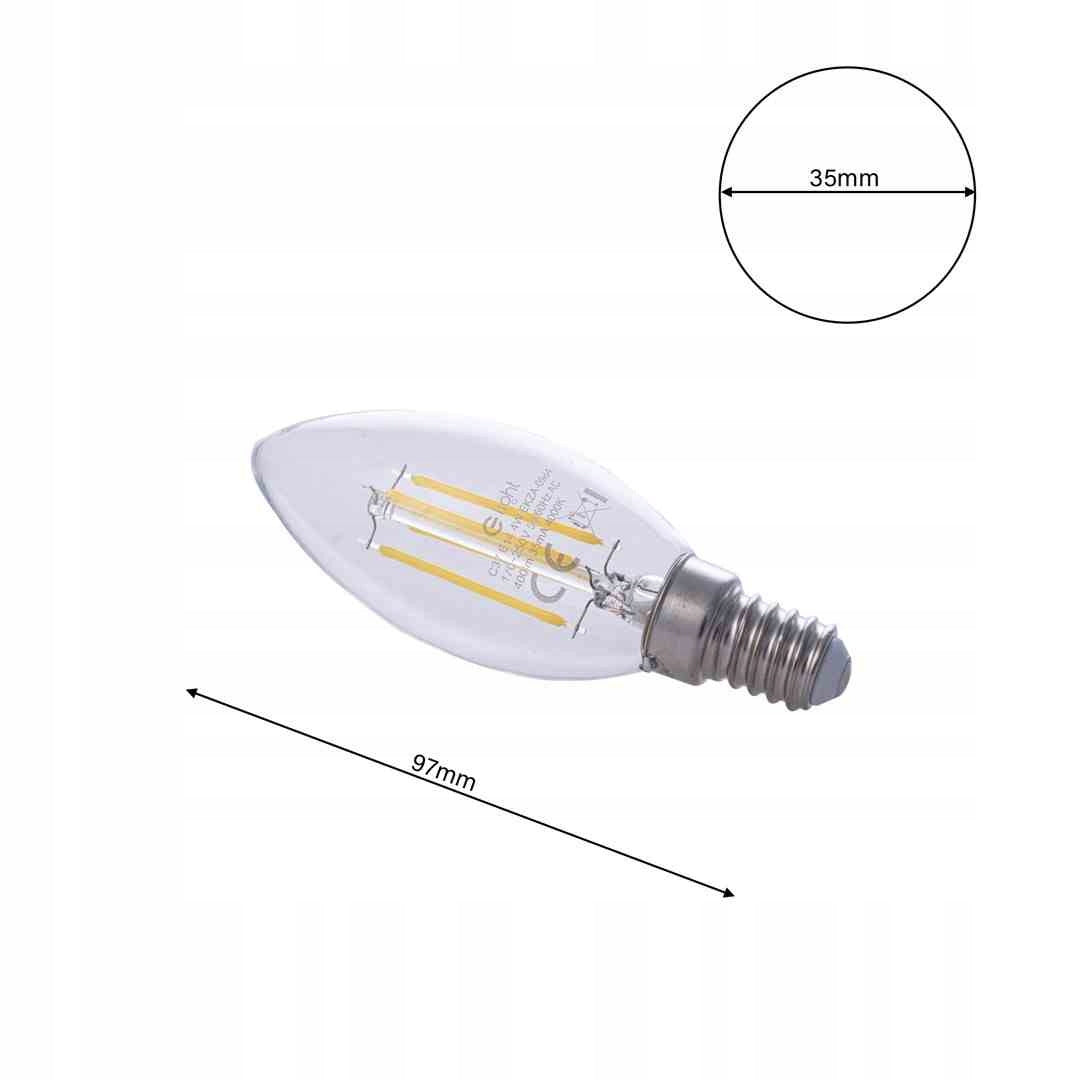 Żarówka Filamentowa Świeczka 4W LED E14 MILAGRO