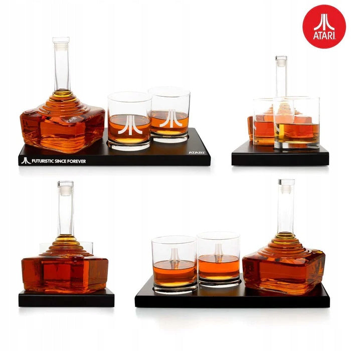 Zestaw atari 3D Karafka 750 ml + 2 Szklanki 300 ml do Whisky / Bourbonu