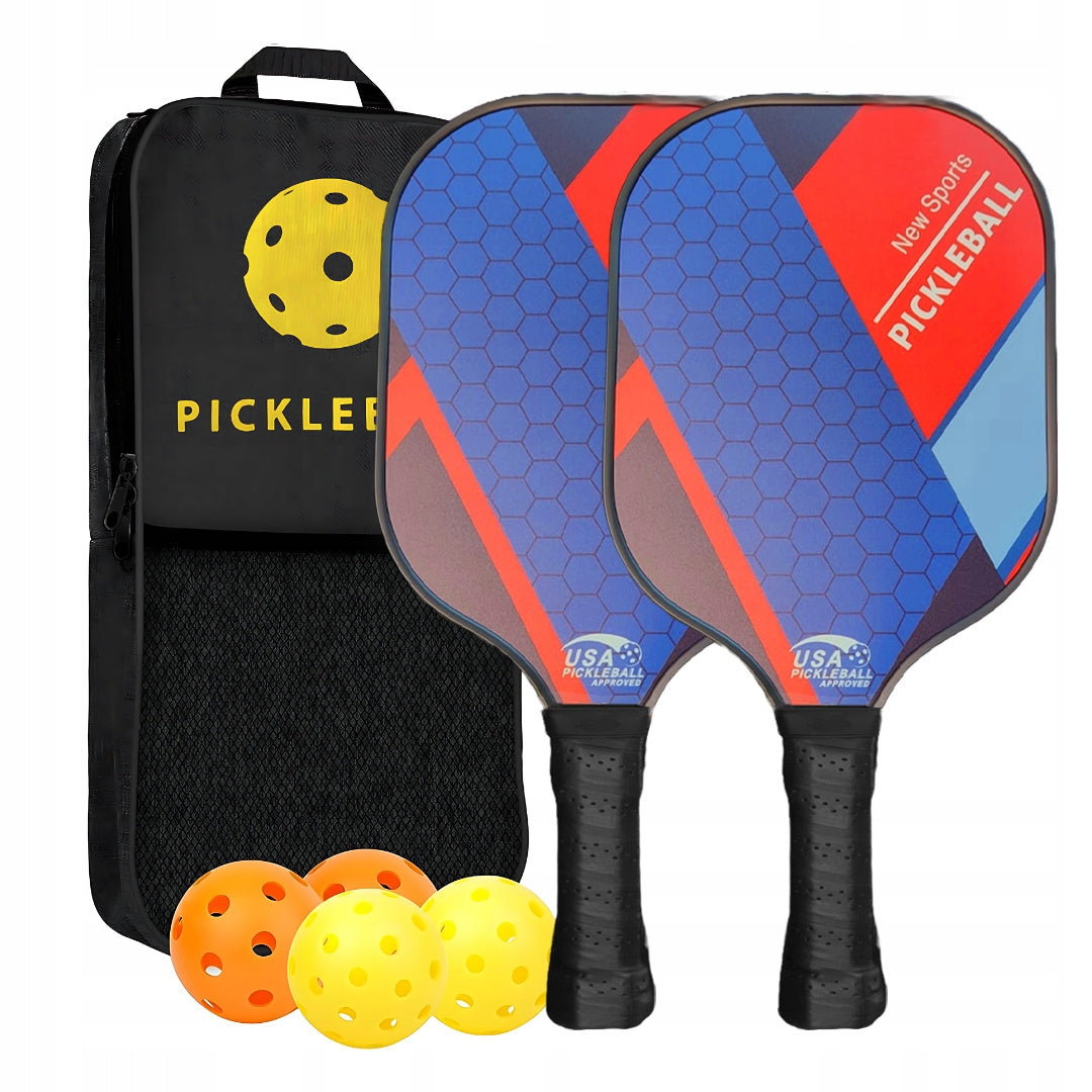 Zestaw Rakietek do pickleball czarna ZOODO P1 USAPA + 4 Piłki + Torba