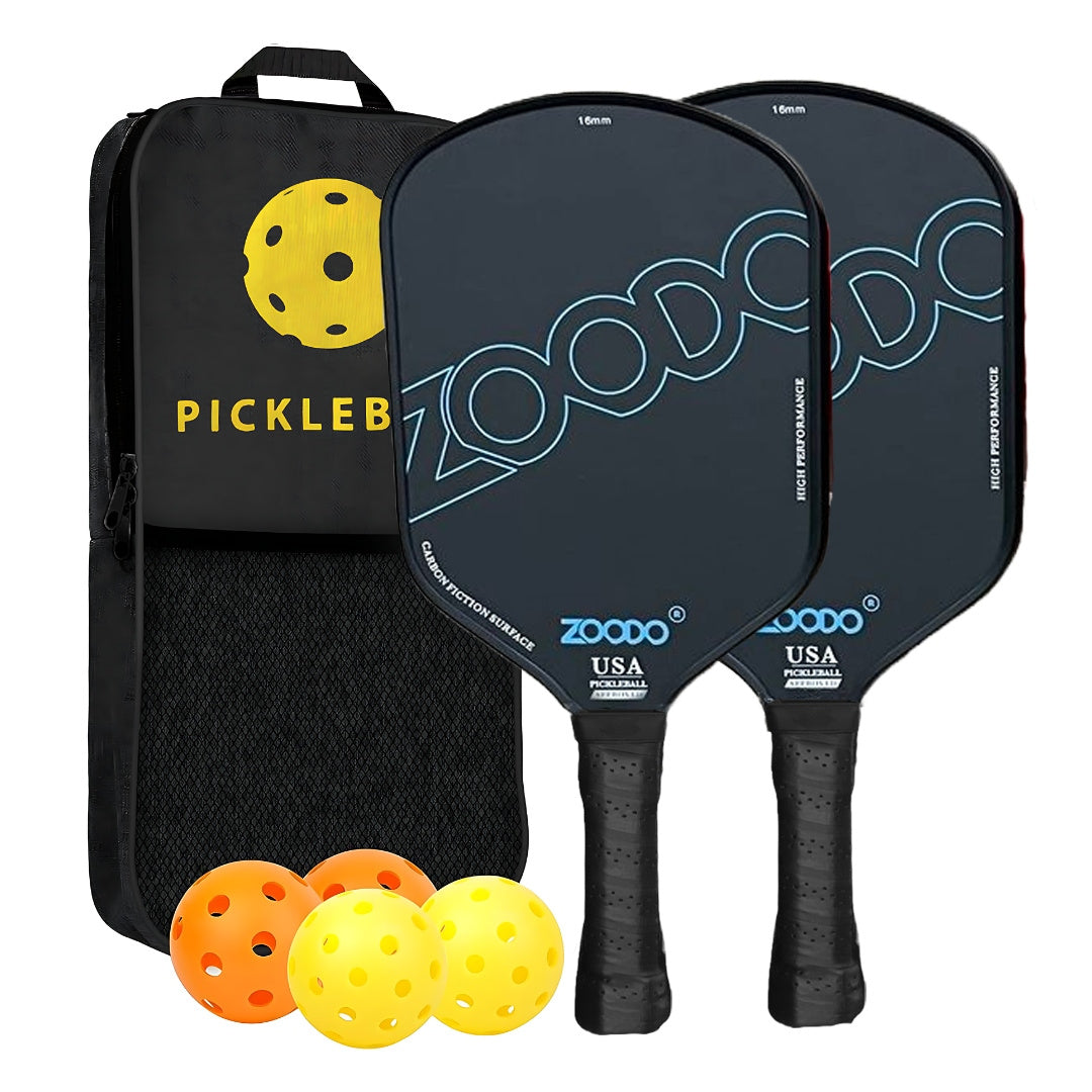 Zestaw Rakietek do PICKLEBALL czarna ZOODO P3 USAPA + 4 Piłki + Torba USA