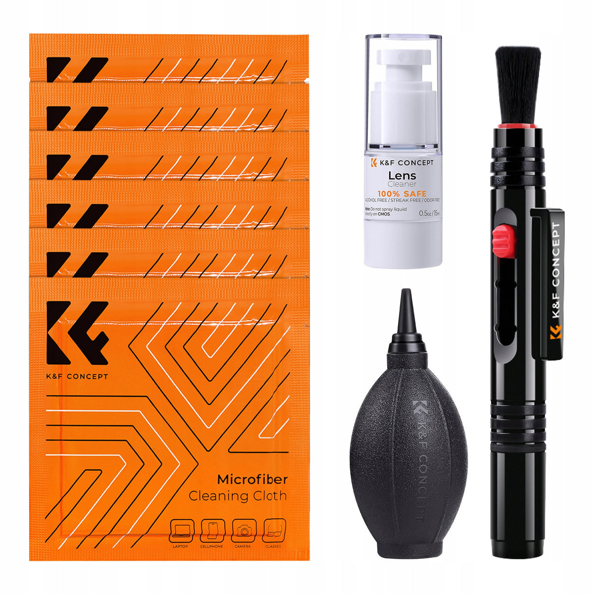 Zestaw czyszczący k&f Concept do optyki / obiektywu foto Cleaning Kit 4w1
