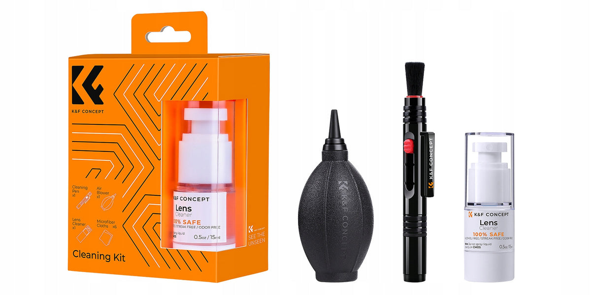 Zestaw czyszczący k&f Concept do optyki / obiektywu foto Cleaning Kit 4w1