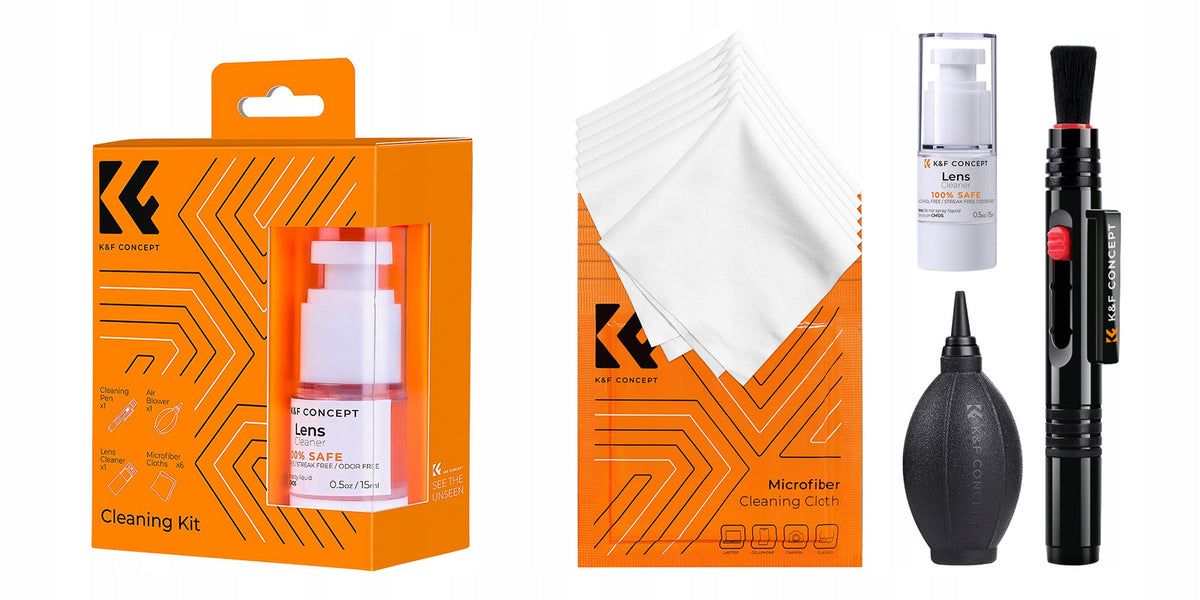 Zestaw czyszczący k&f Concept do optyki / obiektywu foto Cleaning Kit 4w1