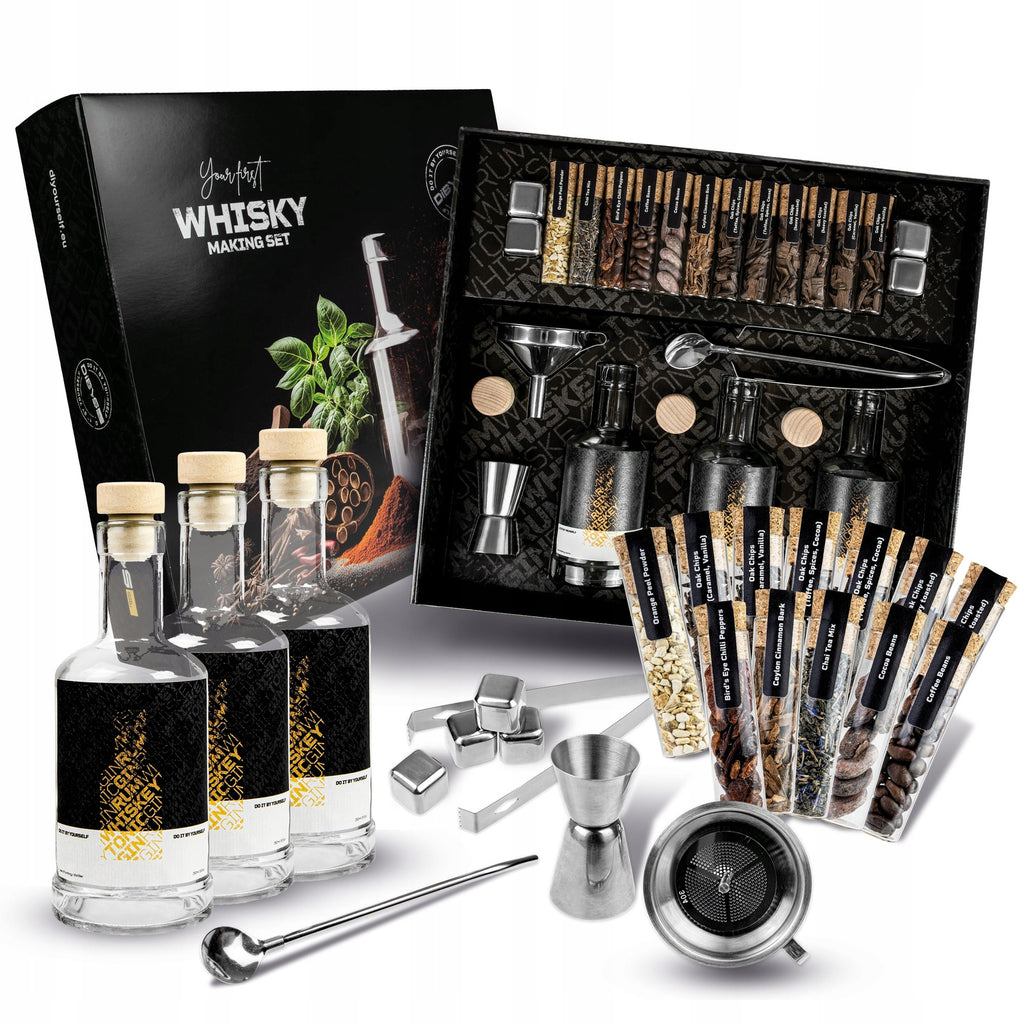 Zestaw do whisky DIBYS 20 elementów 12 przypraw i akcesoria barmańskie