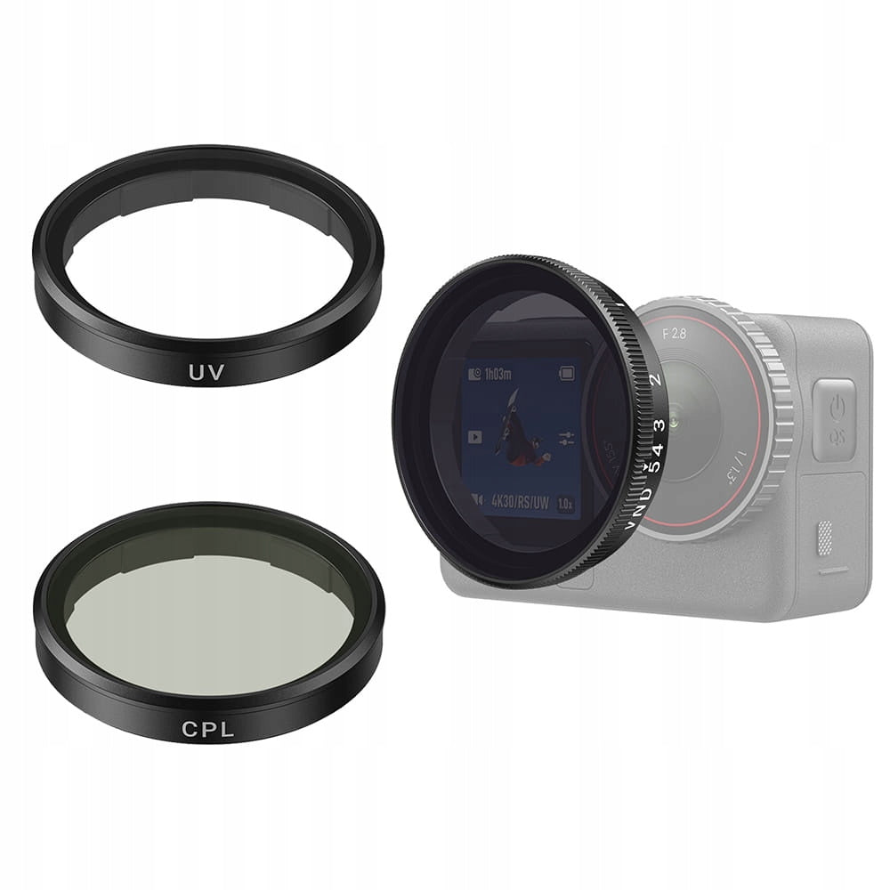 Zestaw filtrów cpl, UV i vnd ND2-ND32 do DJI Osmo Action 6 Telesin