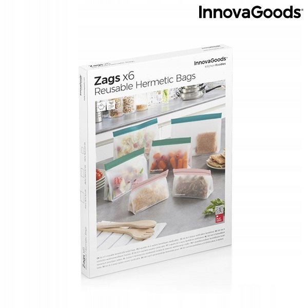 Zestaw torebek na żywność Zags 6 szt. ECOfriendly hermetycznie zamykanych