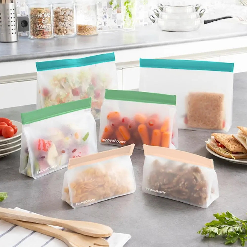 Zestaw torebek na żywność Zags 6 szt. ECOfriendly hermetycznie zamykanych