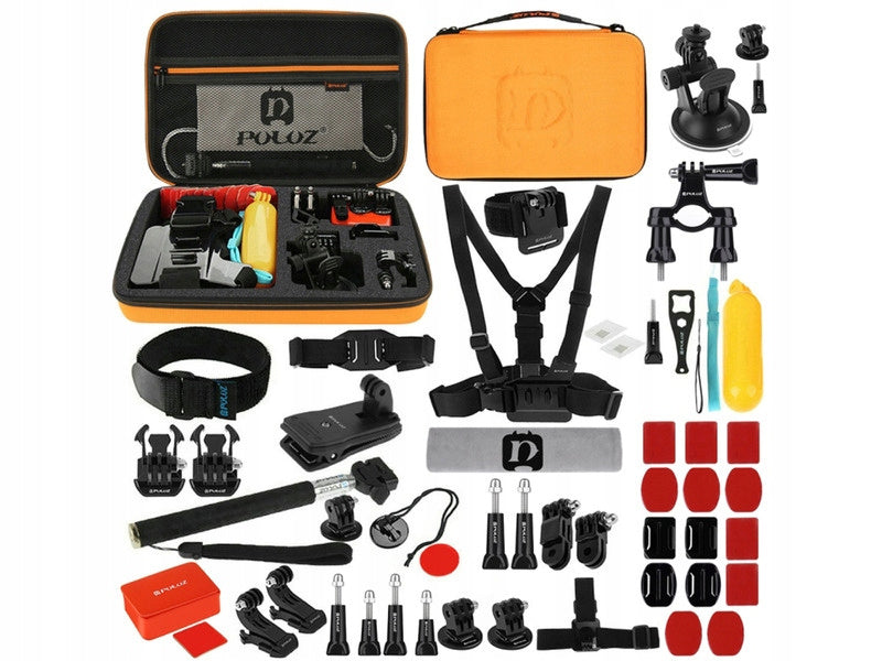 Zestaw uchwytów i mocowań Puluz PKT26 Combo Kits (53 in1) orange