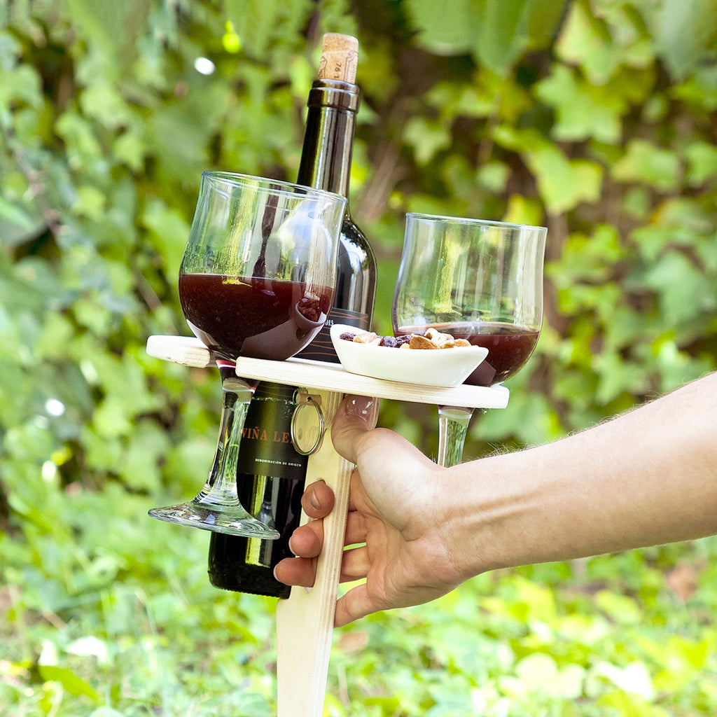 Zewnętrzny przenośny składany stolik na wino