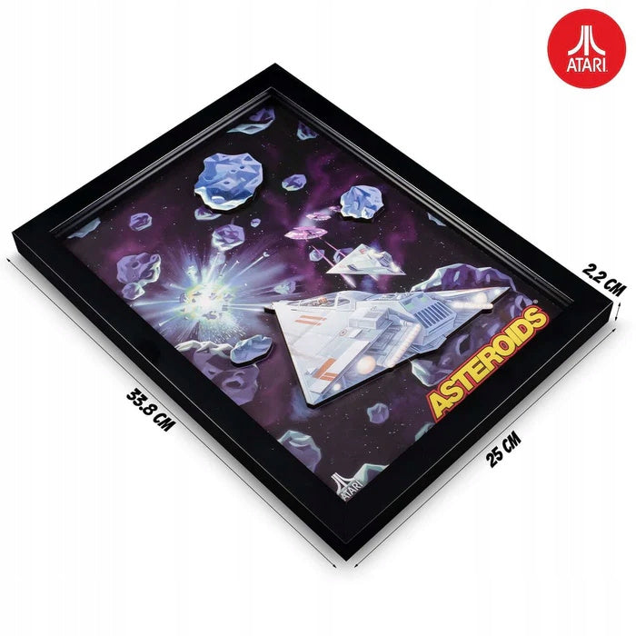 Dekoracja ścienna obraz Atari 3D Wall Art Asteroids retro 25x2.2x33.8cm