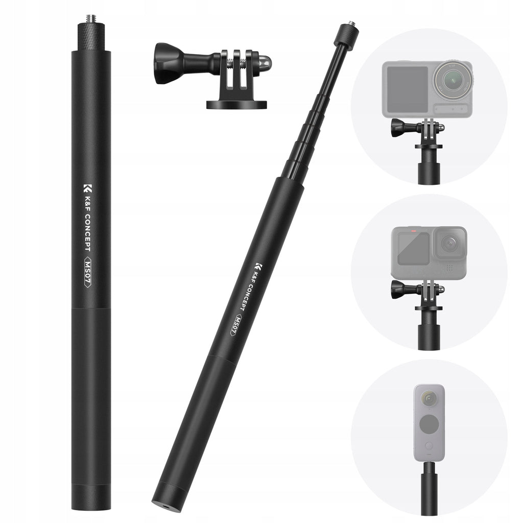 Selfie stick kompatybilny z kamerą sportową Insta360, GoPro, DJI Action