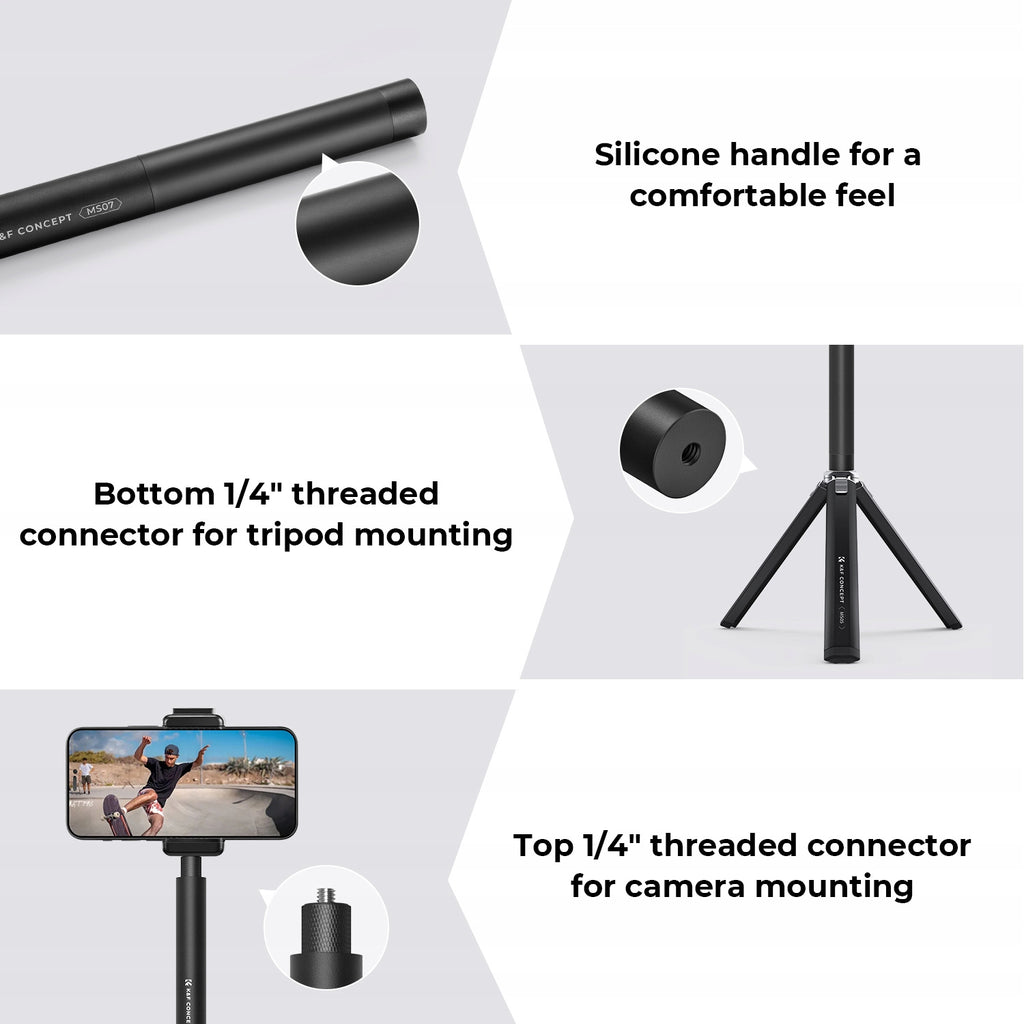 Selfie stick kompatybilny z kamerą sportową Insta360, GoPro, DJI Action