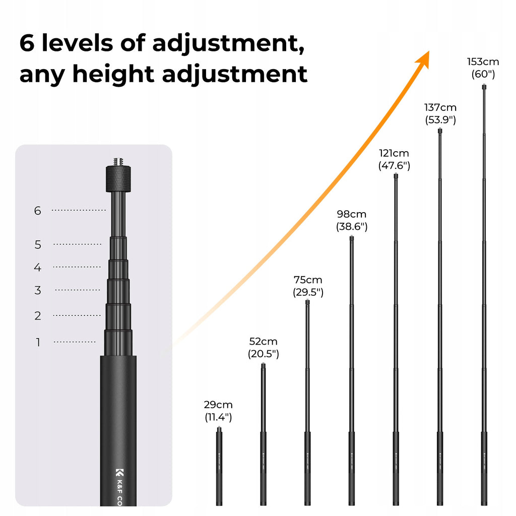 Selfie stick kompatybilny z kamerą sportową Insta360, GoPro, DJI Action