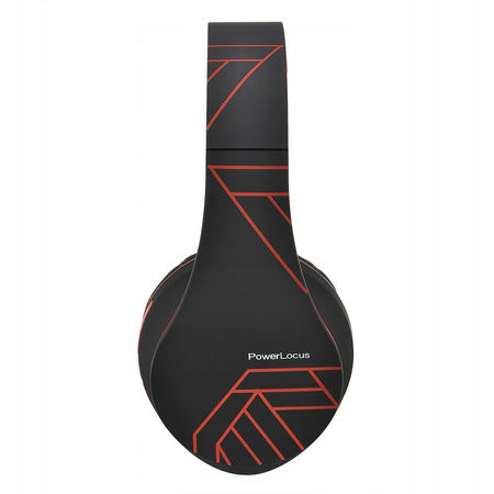 Słuchawki PowerLocus P2 bezprzewodowe czarno-czerwone BLUETOOTH / microSD / FM