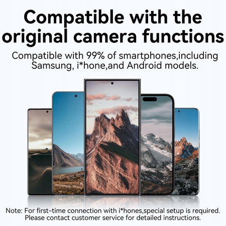 TELESIN Uniwersalny uchwyt do selfie samrtofiny Android, iOS do nagrywania
