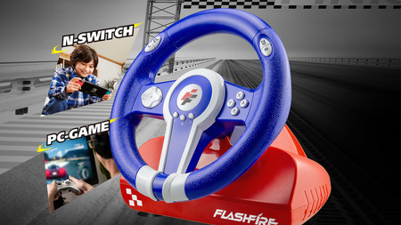 Kierownica do gier ES300A 180 stopni Nintendo Switch PC wibracje + pedały