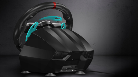 FLASHFIRE SUZUKA Kierownica gamingowa 900° + 3 pedały, 6 biegów