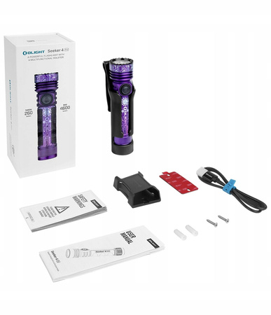 Latarka klasyczna LED Olight Seeker 4 Pro purpurowa 4600lm 260m 15 dni