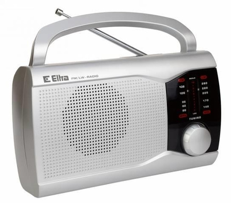 Radioodtwarzacz EWA Srebrna RADIO sieciowo-bateryjne FM,
