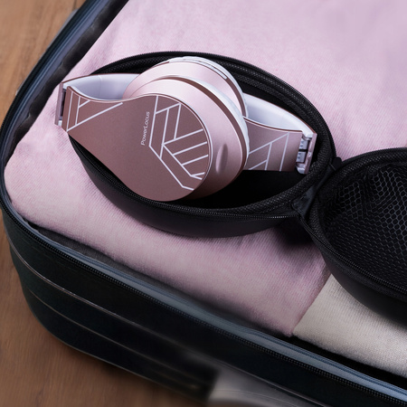 Słuchawki PowerLocus P2 bezprzewodowe RoseGold BLUETOOTH / microSD / radioFM