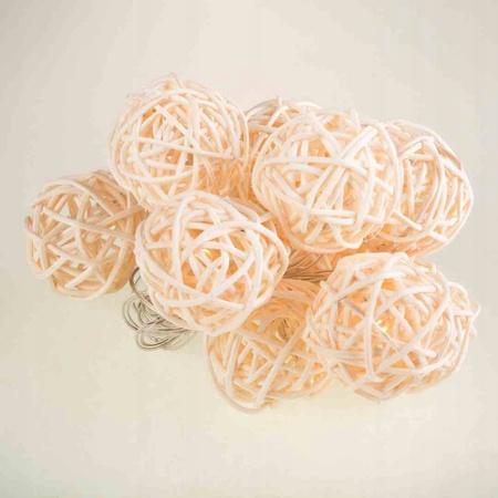 RATTANOWE KULE 10SZT LED 2*AA