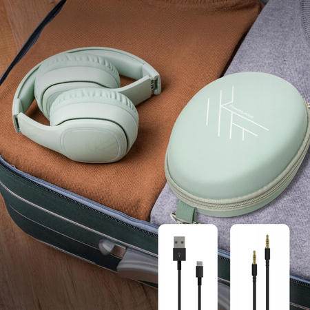 Słuchawki Bluetooth PowerLocus P7 Mint Over-Ear Mikrofon AUX BT 50h