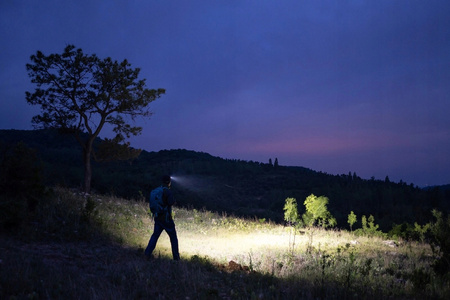 Latarka czołowa LED Olight Perun 3 Mini Premium niebieska 1250lm 160m 20dni - ZESTAW