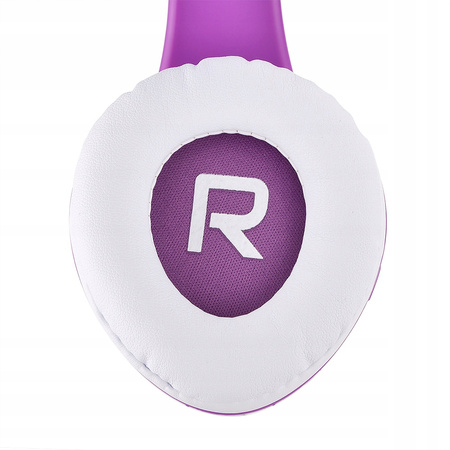 Słuchawki PowerLocus bezprzewodowe biało-fioletowe BLUETOOTH / microSD / FM