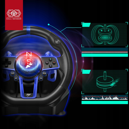 FLASHFIRE F111 Kierownica gamingowa + 3 pedały 6 biegów