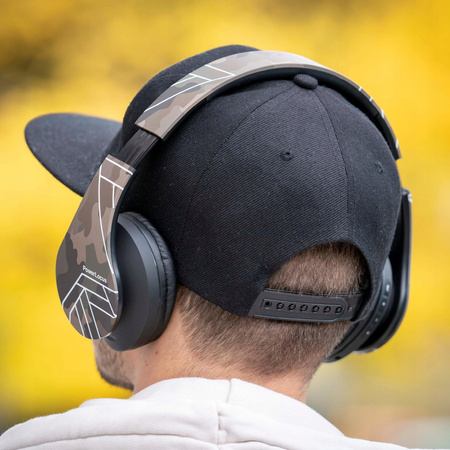 Słuchawki PowerLocus P2 bezprzewodowe CAMOUFLAGE BLUETOOTH / microSD / FM