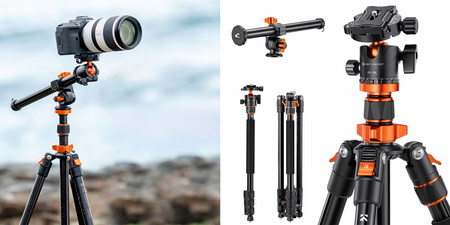 Statyw fotograficzny 230cm K&F T254A7 łamana kolumna monopod tripod 360