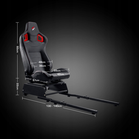 Fotel do SYMULATORA WYŚCIGÓW gamingowy regulowany kubełkowy 160 stopni F903