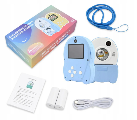 Aparat SHONA KCP04 dla dzieci drukarka termiczna 1080P Drukuś PRO +2 ROLKI