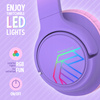 Słuchawki DLA DZIECI PowerLocus Bobo Purple BEZPRZEWODOWE LED AUX
