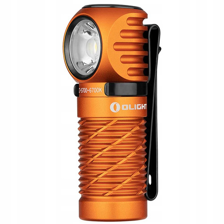 Latarka czołowa i kątowa Olight Perun 2 Mini Kit Orange z opaską - 1100 lm