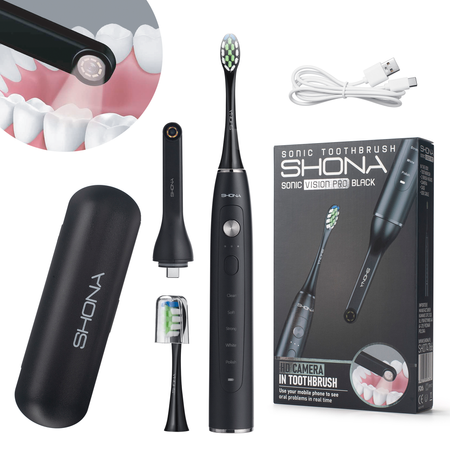 SONICZNA szczoteczka do zębów SHONA SONIC VISION PRO black + KAMERA Wi-fi