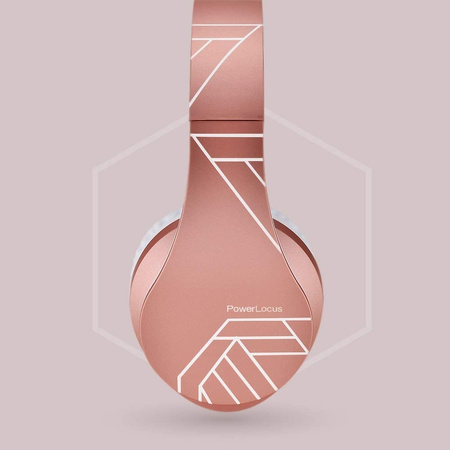 Słuchawki PowerLocus bezprzewodowe RoseGold BLUETOOTH / microSD / radioFM