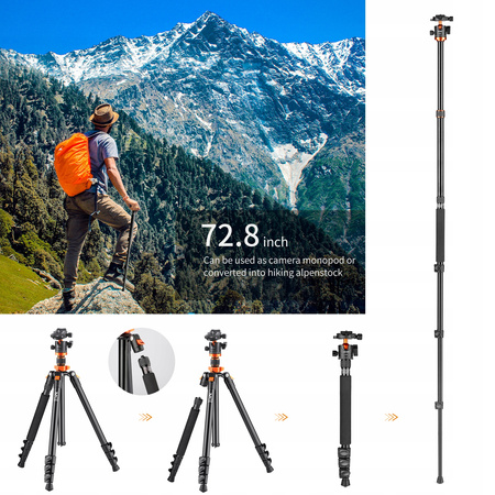 STATYW fotograficzny K&F ALU/MAG 175CM K254A3 SA254M2 TRIPOD KF09.089 V1