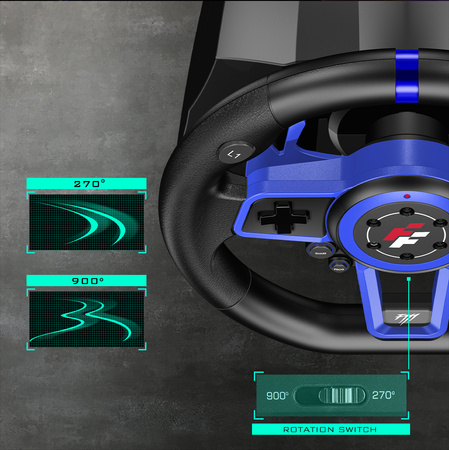 FLASHFIRE F111 Kierownica gamingowa + 3 pedały 6 biegów