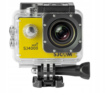 KAMERA SPORTOWA SJCAM SJ4000 WIFI ŻÓŁTA 4k UHD WODOODPORNA AKCESORIA