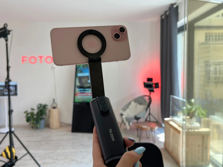 Podróżny uchwyt magnetyczny wersja magnetyczna Selfiestick TELESIN 2 czarny