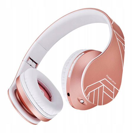 Słuchawki PowerLocus P2 bezprzewodowe RoseGold BLUETOOTH / microSD / radioFM