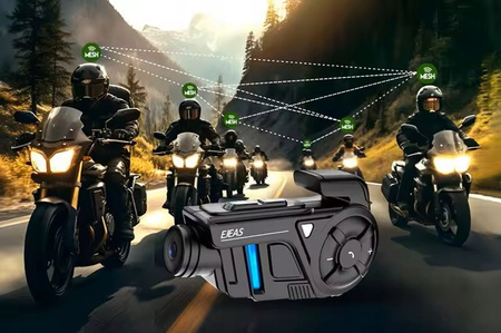 Interkom motocyklowy PREMIUM EJEAS K1 pro MESH Bluetooth Wi-Fi + kamera 2K