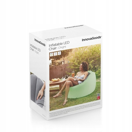 Świecąca Pufa pilot LED InnovaGoods szary wygodna oświetla kącik relaksu