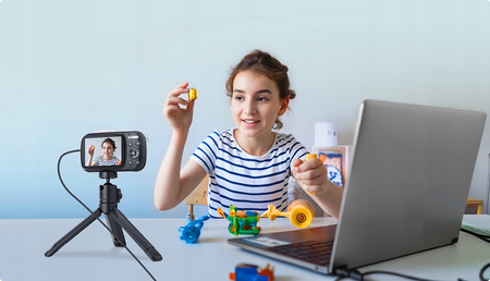 Aparat Cyfrowy SJCAM ZV100 różowy dla Dzieci Młodzieży kamera WEBCAM 80Mpx