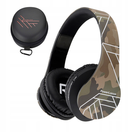 Słuchawki PowerLocus P2 bezprzewodowe CAMOUFLAGE BLUETOOTH / microSD / FM
