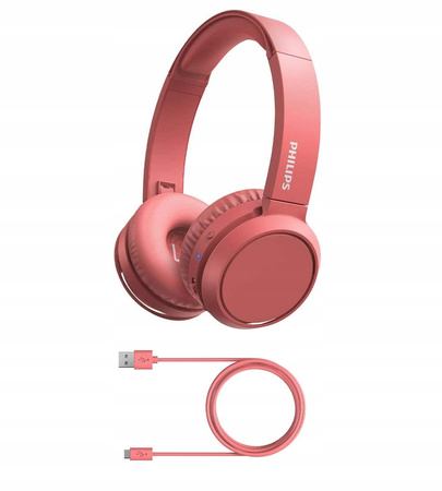 Słuchawki bezprzewodowe nauszne Philips TAH4205RD/00 BT BASS
