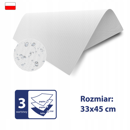 SERWETY PODKŁADY HIGIENICZNE Podfoliowane WODOODPORNE 3 warstwy 30szt PL 8%