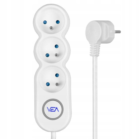 Przedłużacz listwowy Libox 5 m 3 szt. gniazd biały