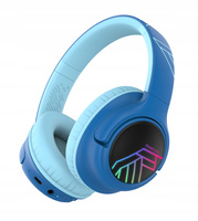 Słuchawki DLA DZIECI PowerLocus Bobo BlackBlue BEZPRZEWODOWE LED / AUX